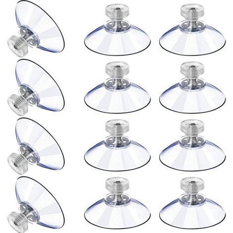 Ventouses en Plastique Ventouse Anti-Collision Transparente en Caoutchouc Vis Écrou en Métal Ventouse Solide en PVC Transparent Remplacement avec Écrou de Vis Fontainebleau 12PCS (1/5)