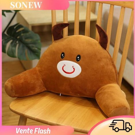 Coussin Soutien Lombaire - 55 x 28 cm - Tissu Peluche - Pour Bureau Voiture Grossesse - 1 Pièce (1/2)