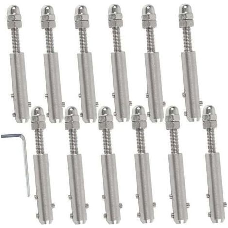 Serre-Câble - Acier Inoxydable 4 mm - Pour Haubanage Câbles Acier - Fixation Mécanique Extérieure - Lot de 12 Pièces (1/4)