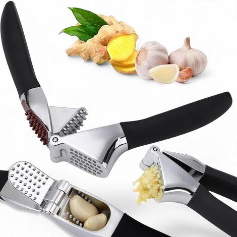 Knoblauchpresse Edelstahl Mit Rutschfestem Griff Für Knoblauch Ingwer (1/5)