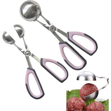 Set di 2 pezzi per porzionare le polpette, stampo antiaderente per polpette con manico antiscivolo, un aiuto in cucina per feste e pranzi in famiglia. (1/5)