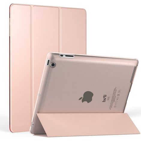 Étui pour iPad 2 / 3 / 4 - Coque ultra-légère et fine avec support et protection arrière translucide givrée (fonction veille/réveil automatique) (1/5)