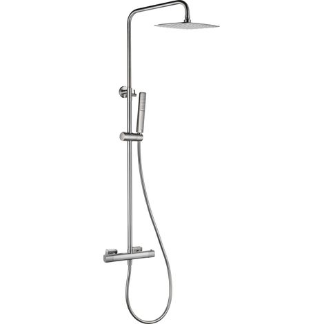 Conjunto ducha termostático Firenze níquel cepillado [ IMEX® ]
