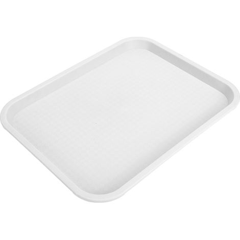 Plateau rectangulaire antidérapant pour restauration rapide - Multi-usages pour restaurants et cantines (Blanc) (1/5)