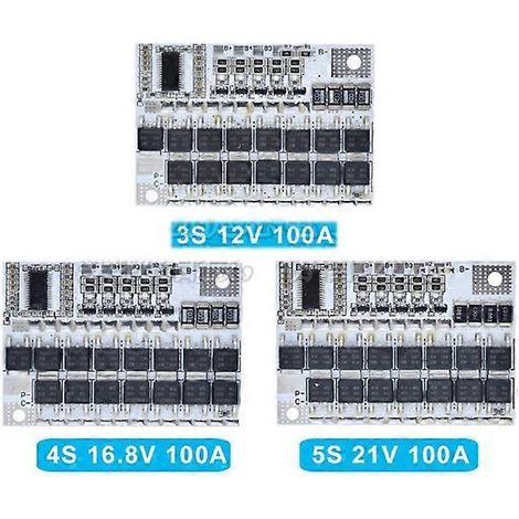 Batterie lithium-ion M89B 3/4/5S BMS 12/16,8/21 V 100 A, couvercle de batterie lithium ternaire, circuit imprimé, charge rapide au lithium polymère (1/5)
