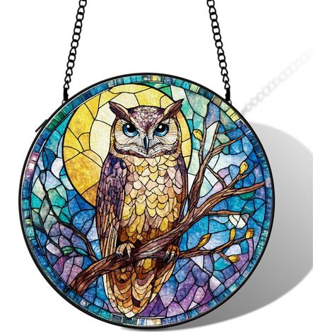 Attrape-soleil vitrail papillon 15 cm décoration suspendue fenêtre animal lumineux cadeau anniversaire (1/5)