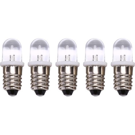 Ampoule LED, lot de 5, culot E10, 3V, 4,5V, pour usage résidentiel, commercial ou remplacement des alimentations conventionnelles.-AquaForge (1/5)