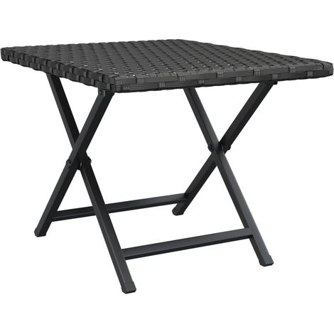 vidaXL Klapptisch schwarz 45x35x32 cm aus geflochtenem Material