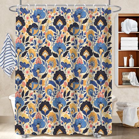 Rideau de bain 180x180 antifongique séparation douche pour une déco moderne (1/5)