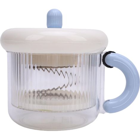 Colino per yogurt greco, mini vasetti in vetro di grande capacità, contenitori per yogurt con coperchio e sacchetto a maglia fine per la separazione del siero, adatto al latte (Blu)