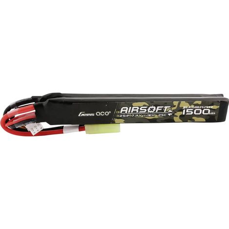 Gens ace Pack de batterie (LiPo) 7.4 V 1500 mAh Nombre de cellules: 2 25 C bloc mini-Tamiya Y718393 (1/5)