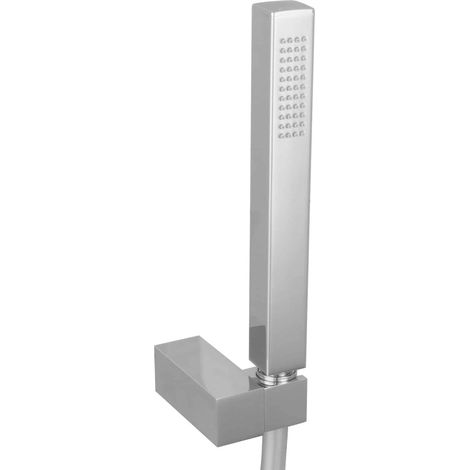 Ensemble de douche PaulGurkes avec douchette carrée en laiton, support de douche et flexible