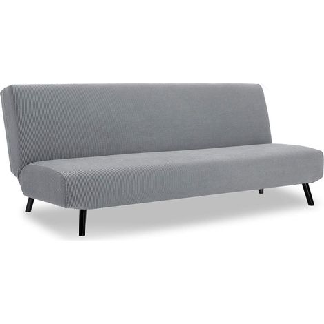 Housse De Canapé Sans Bras,Pliant Canapé-Lit Extensible Housse De Canapé Clic Clac 3 Places Protect Jacquard Housse De Canapé(Gris Clair)L