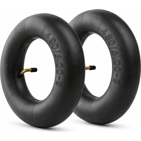 Lot de 2 chambres à air pour diable, pneus 4,80/4,00-8, valve coudée, pour brouette, tondeuse, chariot de jardin, monocycle et remorque (1/5)