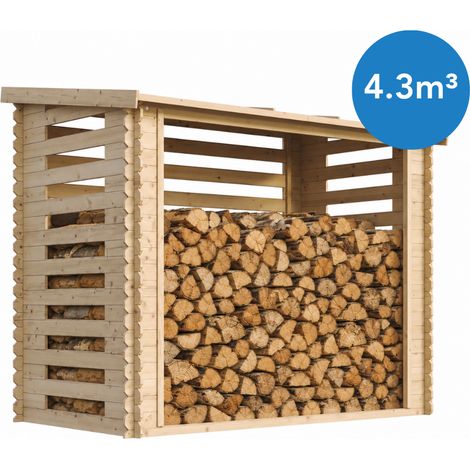 TIMBELA M202 Abri à bûches -l146xL232xH199 cm/ 2.63 m2 - Abri De Stockage Du Bois et range bûches extérieur