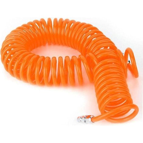 Compresseur d'air Tuyau, ressort 9M plastique compresseur d'air Tuyau Tube Tuyauterie d'air du système Recoil Connects Kit de nettoyage tuyau flexible Outils Consommables pratiques pour camion voiture (1/4)