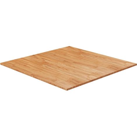 Dessus de table Plateau De Table Plan de travail carré Marron clair90x90x2,5cm Bois chêne traité BZTHBS423118 (1/4)