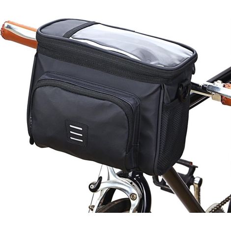 Sacoche isotherme pour vélo - Sacoche de guidon avec support pour smartphone - Étanche - Support pour smartphone - Jusqu'à 16,5 cm (1/5)