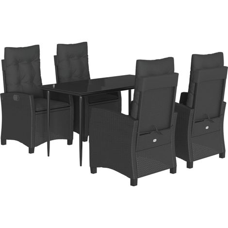 Maison Exclusive - Set de muebles jardín 5 pzas con cojines ratán (1/5)