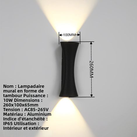 Wasserdichte Außenwandlampe IP65, 10W LED-Leuchte 4000K Neutralweiß, Modernes Minimalistisches Design in Schwarz für Garten, Fassade, Flur und Balkon-lsw