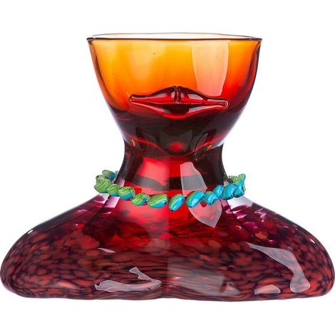 Vase décoratif en Verre - Décoration de Salon - Cadeau d'anniversaire pour Femme - Couleur : Rouge - Hauteur : 25 cm (1/3)