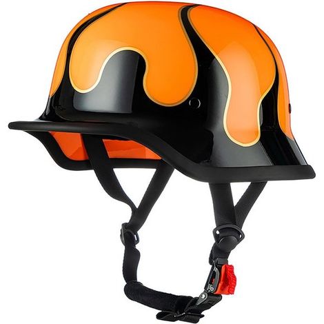 Casco de moto alemán vintage，Casco de moto abierto portátil，casco para scooter y ciclomotor para hombres y mujeres，XL (61-62 cm) (1/5)