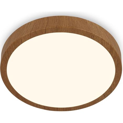 LED Deckenlampe Deckenleuchte Aufbaulampe warmweiß Holzoptik 24W Ø38cm Briloner