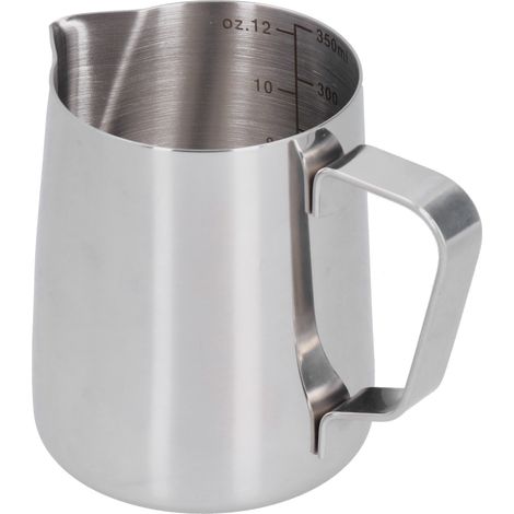 Verseuse à lait en acier inoxydable, bec verseur pointu, pichet à mousse pour café, 350ml avec échelle (1/5)
