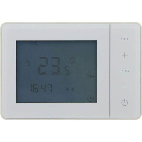 White wired programmable thermostat (1/3)