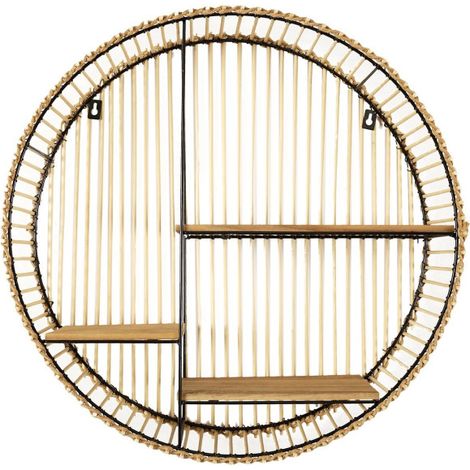 Étagère Murale Ronde Déco "Java" 53cm Beige (1/3)