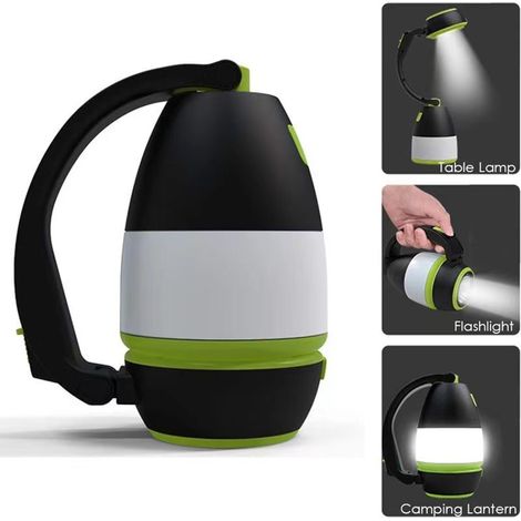 Lampe Torche Camping Rechargeable 3 en 1 Lampe de Table Lanterne Camping Tente Lampe de Poche Déformable Lampe de travail Avec 2000mAh Batterie LED Extérieur Intérieur Pour Randonnée Lecture (1/5)