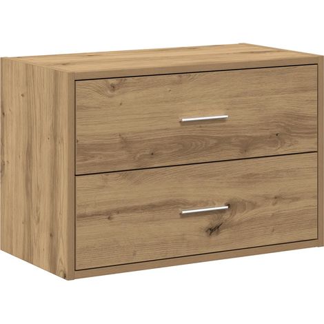 Armario apilable de 60 x 31 x 40 cm con 2 prácticos cajones modernos en madera de roble manufacturada 020051203 (1/5)