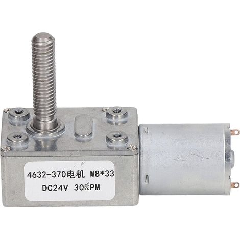 Moteur à engrenages DC 24 V Réduction de vitesse Turbine 30 tr/min M8 x 33 mm Motoréducteur pour treuil (1/5)