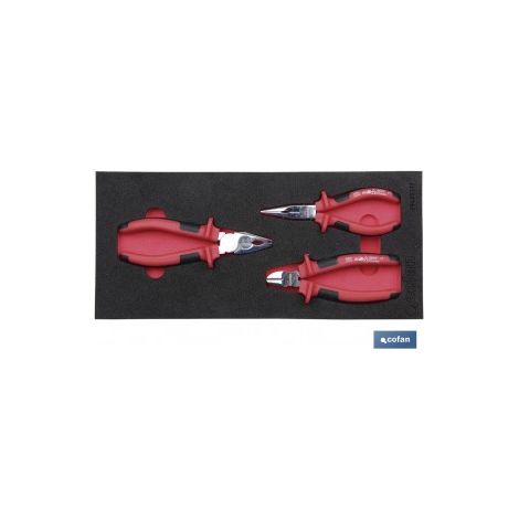 Cofan 1000V Zangenmodul, 3-teilig, 393 x 180 mm, für Werkzeugschublade