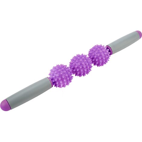 Rouleau de massage musculaire en mousse pour dos, jambes, épaules - Bâton de yoga anti-cellulite avec picots (Violet) (1/5)