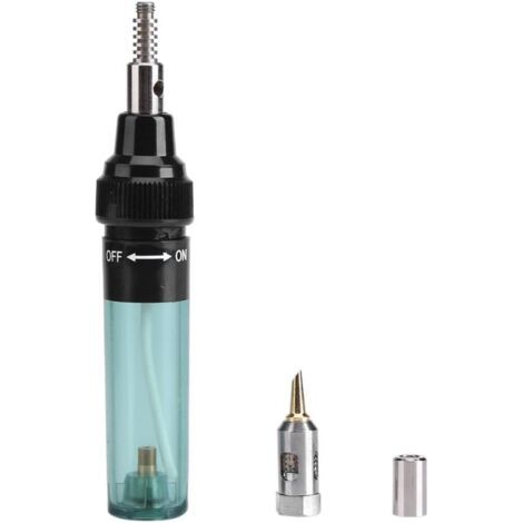 Soldador Pluma de gas 1300 °C Herramienta de soldadura inalámbrica Linterna Pluma Recargable Gas butano Hierro Gas Soplete für refürción de electrónica de PC (Grün transparente) (1/5)