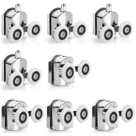 sliding door rollers for showers – 23 mm diameter, zinc alloy – replacement double rollers for bathrooms--DTEKGAZ