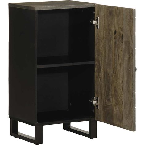 Buffet Meuble de rangement noir 40x33x75 cm bois massif de manguier (1/5)