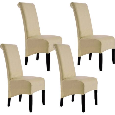 Housse De Chaise À Manger - Élastique Extensible En Spandex - Adaptée Aux Chaises Hautes Et Large - Lavable En Machine - Noir - 1 Pièce