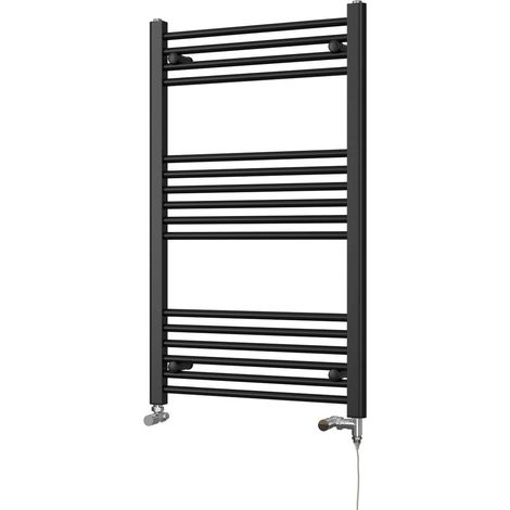 Zennor - Black Dual Fuel Towel Rail H1000mm x W600mm Standard - Straight (1/3)
