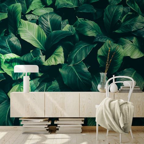 Papier Peint Feuillage - Feuilles Larges Verdoyantes - 150 x 250 cm (1/2)