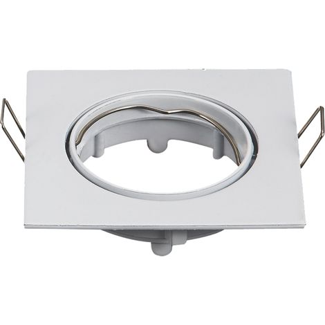 Portafaretto orientabile GU10 / MR16 da incasso 82x82mm Bianco Quadrato Aigostar