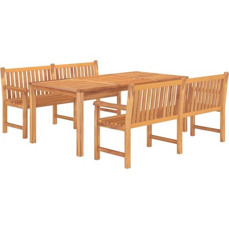 Set da pranzo per mobili da giardino mobili da esterno 3 pezzi in legno massello di teak 020014257