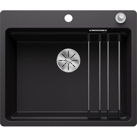 BLANCO Einbaubecken ETAGON 6-F Silgranit, flächenbündig einbaubar InFino Ablauf weiß (1/4)