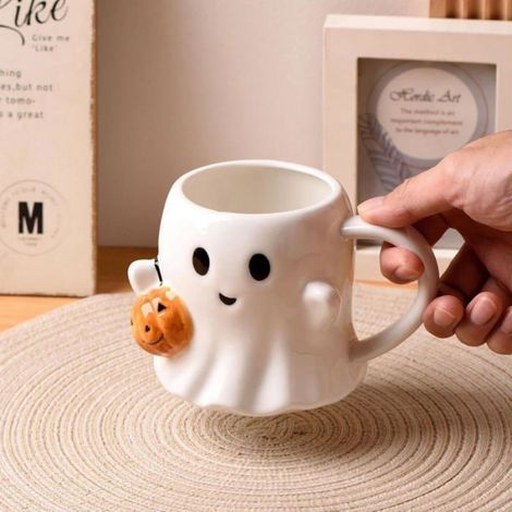 Mug Fantôme - Céramique - 600 ml - Pour Café Thé Chocolat Chaud - Halloween - 1 Pièce (1/4)