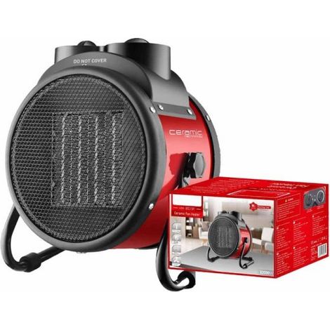 Mini Termoventilatore in Ceramica Potenza Regolabile 1000W 2000W con Livelli Regolabile con Autoprotezione Surriscaldamento Rosso
