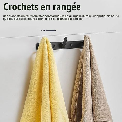 Wall Mounted Coat Rack, Matte Black Coat Rack, Entryway Towel Rack Hat Hooks Robe Hooks for Kitchen Entryway Bathroom (1/2)