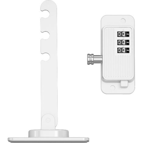 Sécurité limiteur de fenêtre combiné (2 pièces) — Crochet de ventilation, verrou vissable en ABS+fer pour fenêtres coulissantes, portes vitrées coulissantes, armoires et tiroirs, couleurs multiples (1/5)