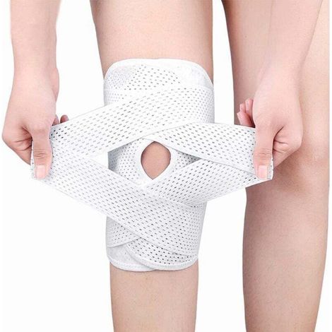 [JAMAIS UTILISÉ]Genouillère　Genouillère avec stabilisateurs latéraux, genouillère réglable pour douleurs ménagères au genou, ligaments ACL MCL, arthrite, rétablissement, soutien pour homme et femme (L (1/4)