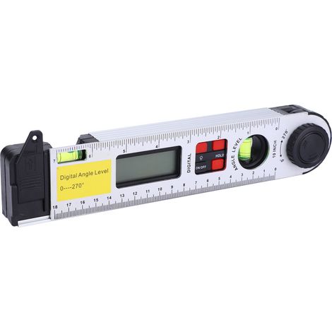 Rapporteur infrarouge numérique 0270°, niveau électronique, inclinomètre, règle d'angle 250 mm (1/5)